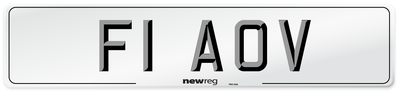 F1 AOV Number Plate from New Reg